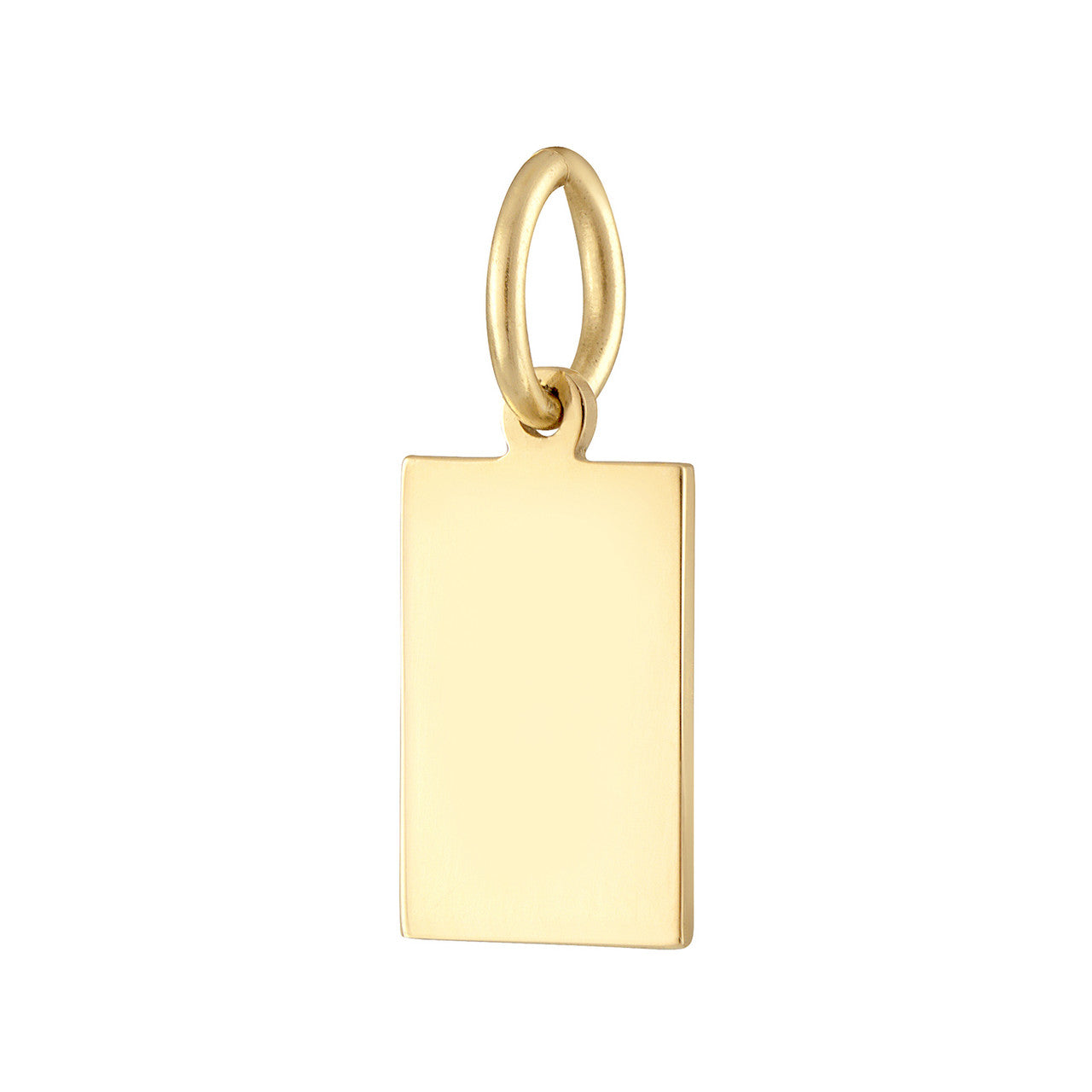 Small Engravable Tag 14K Gold Charm